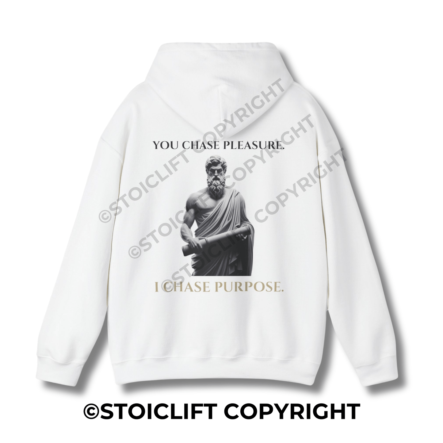 StoicLift Heavy Blend Hoodie - "YOU CHASE PLEASURE. I CHASE PURPOSE."