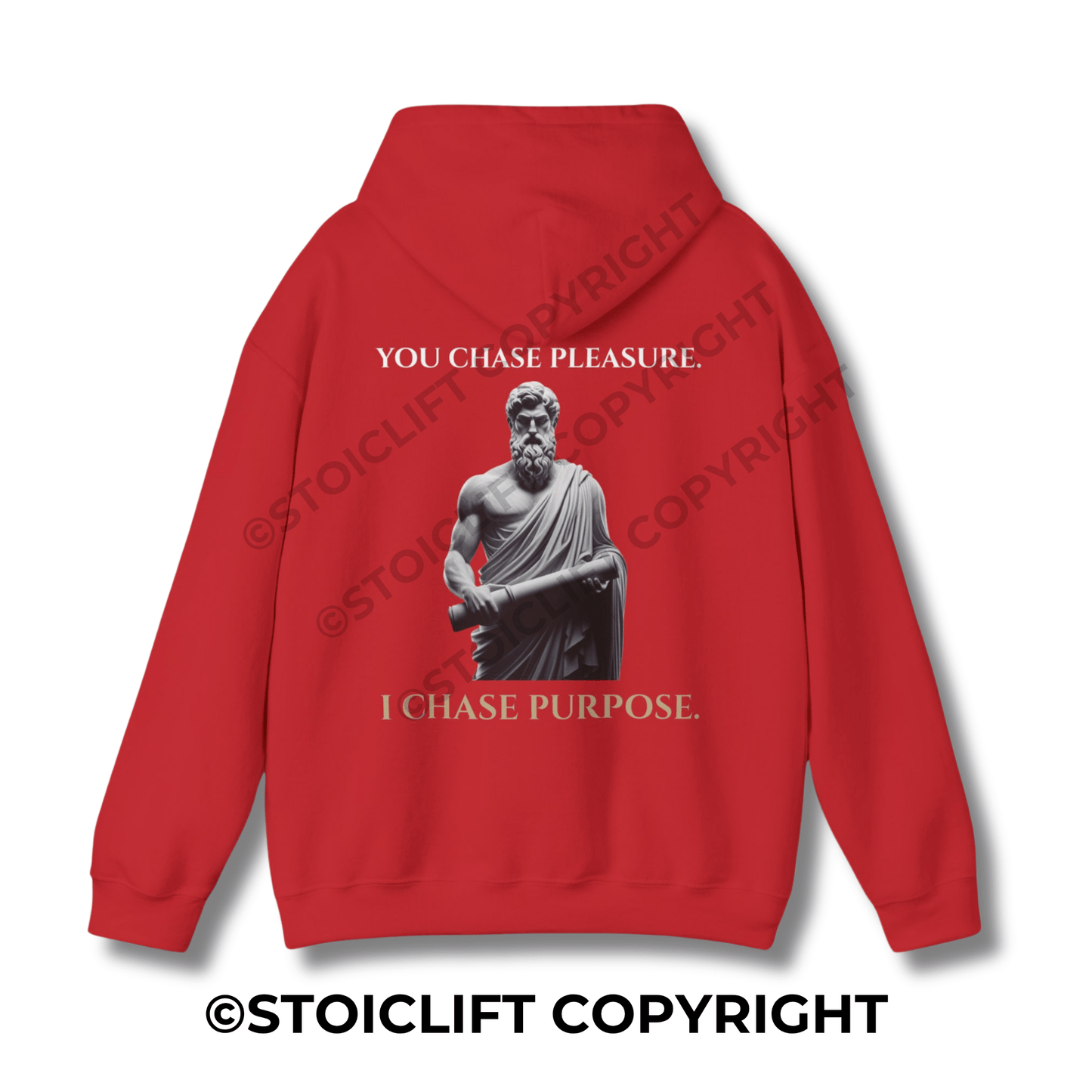 StoicLift Heavy Blend Hoodie - "YOU CHASE PLEASURE. I CHASE PURPOSE."
