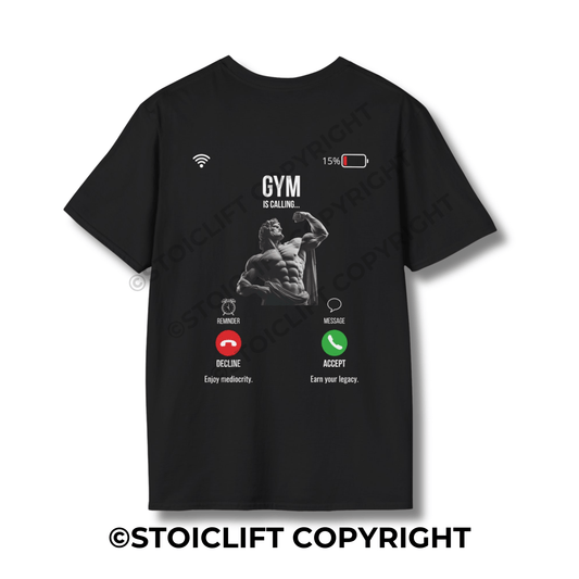 StoicLift Unisex Softstyle T-Shirt – "GYM is calling..."