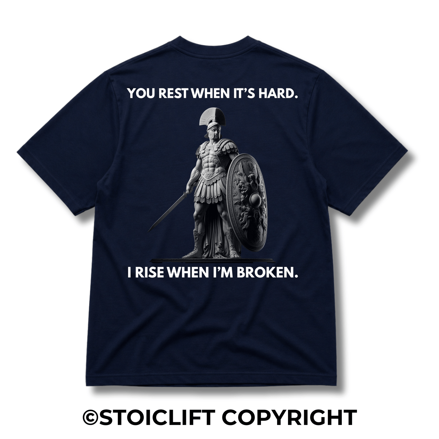 "YOU REST WHEN IT’S HARD. I RISE WHEN I’M BROKEN." - Heavyweight Oversized Tee