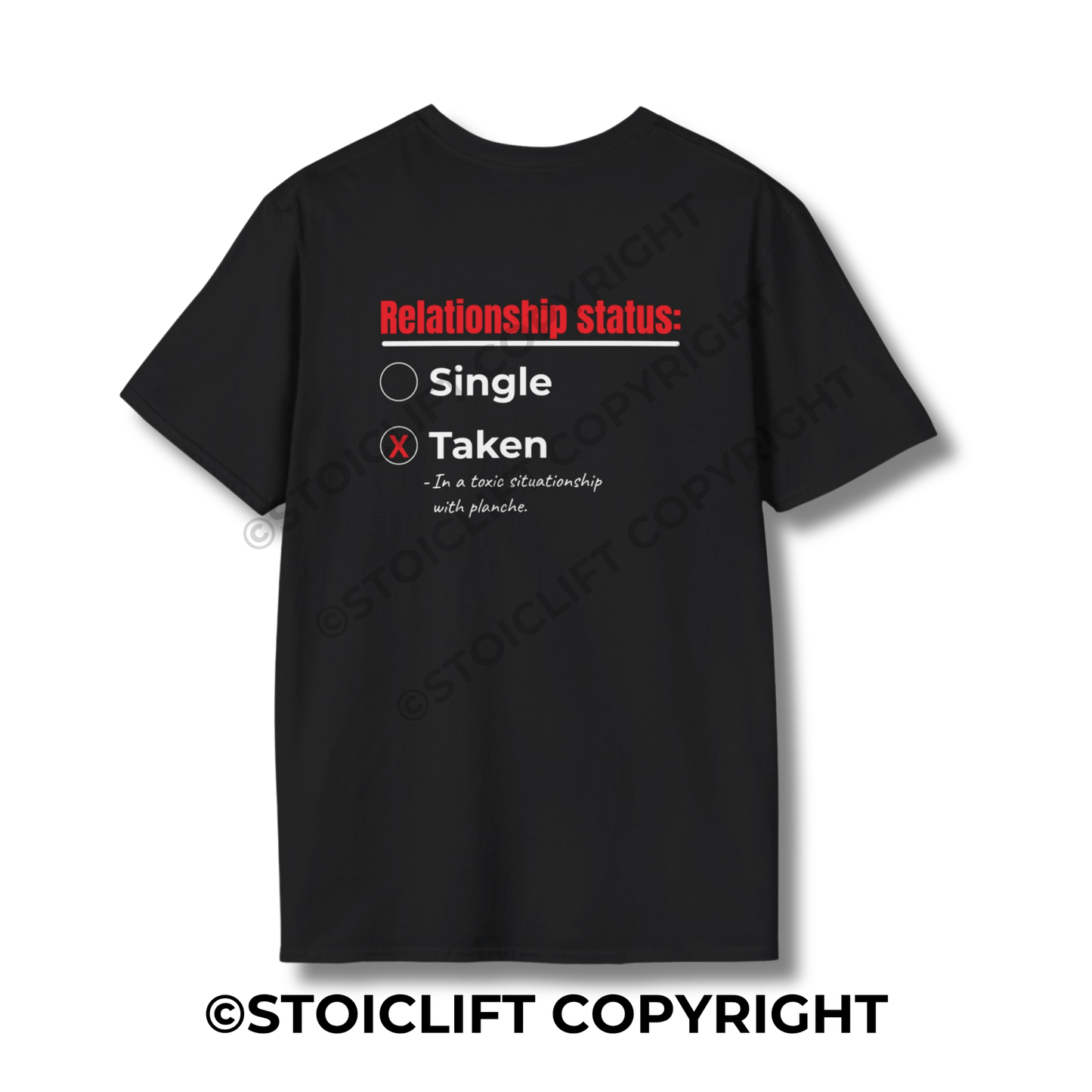 StoicLift Unisex Softstyle T-Shirt – "Relationship status"