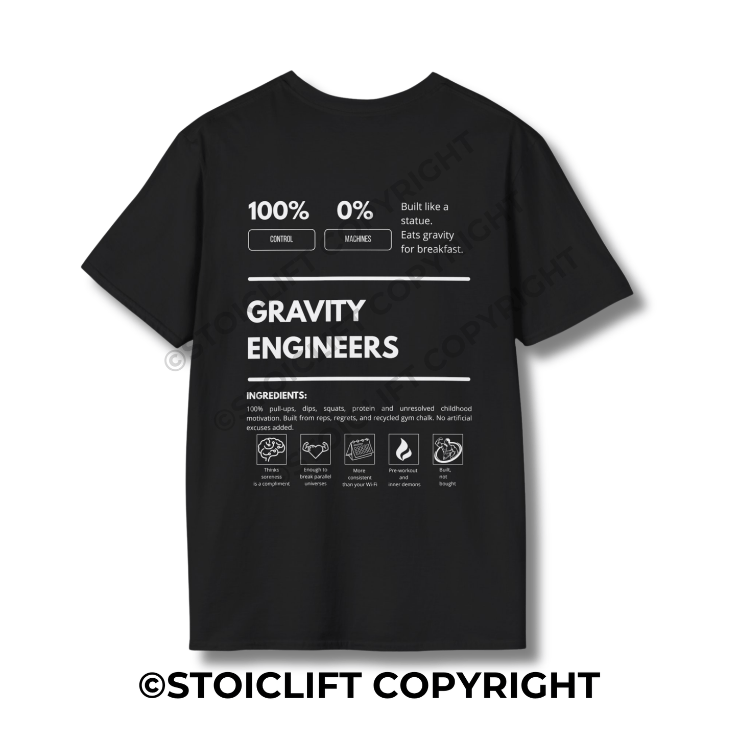 StoicLift Unisex Softstyle T-Shirt – "GRAVITY ENGINEERS"