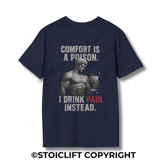 StoicLift Unisex Softstyle T-Shirt – "Comfort is a poison."