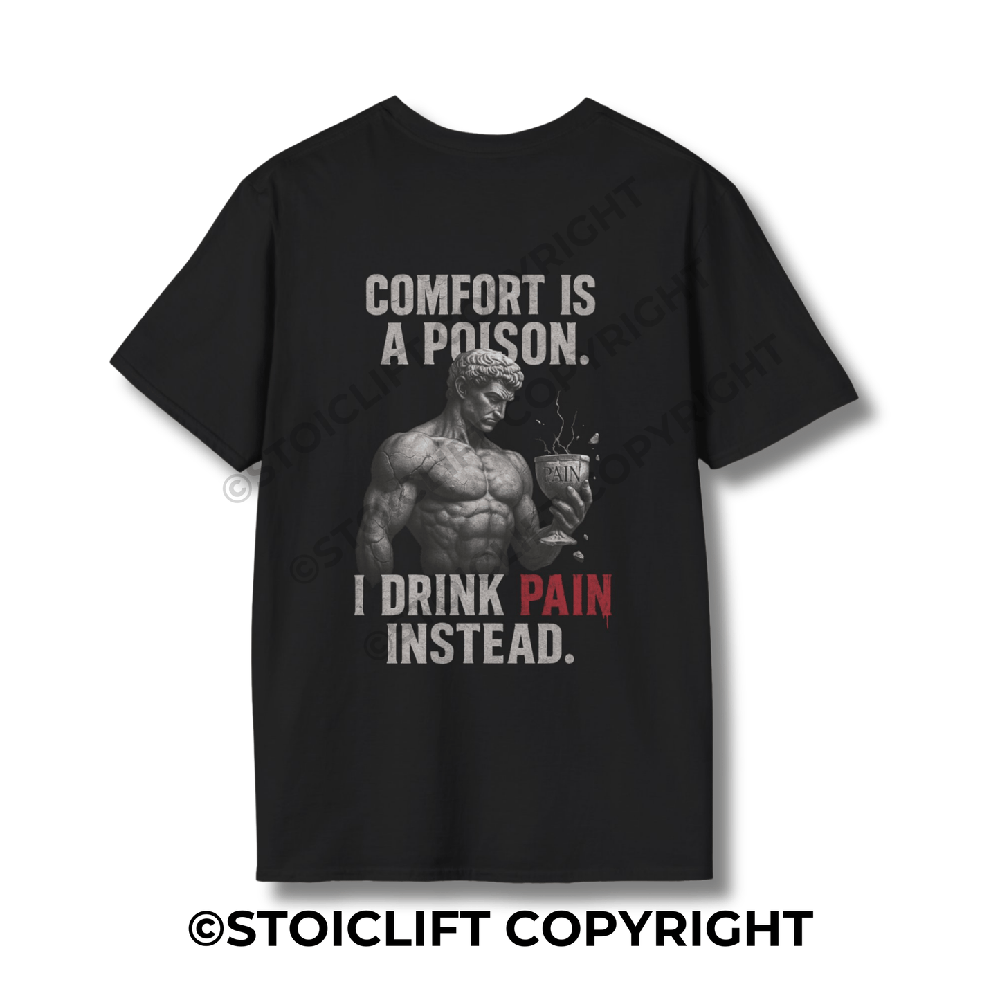 StoicLift Unisex Softstyle T-Shirt – "Comfort is a poison."