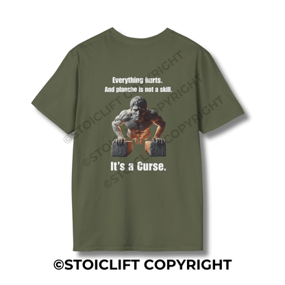 StoicLift Unisex Softstyle T-Shirt – "Everything hurts. Planche Edition"
