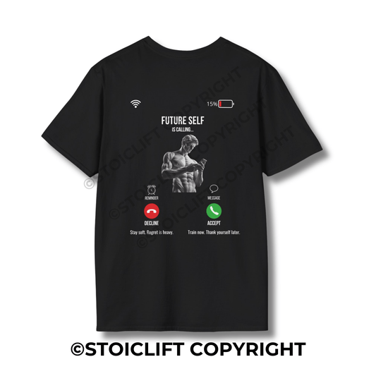 StoicLift Unisex Softstyle T-Shirt – "FUTURE SELF is calling..."