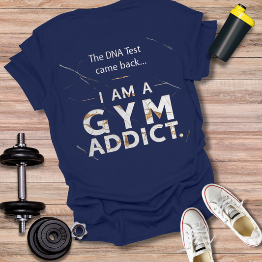 StoicLift Unisex Softstyle T-Shirt – "DNA test came back... I am a gym addict."