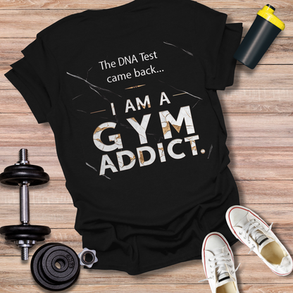 StoicLift Unisex Softstyle T-Shirt – "DNA test came back... I am a gym addict."