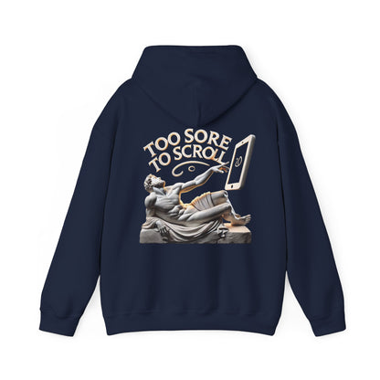 StoicLift Heavy Blend Hoodie - "Too sore to scroll."