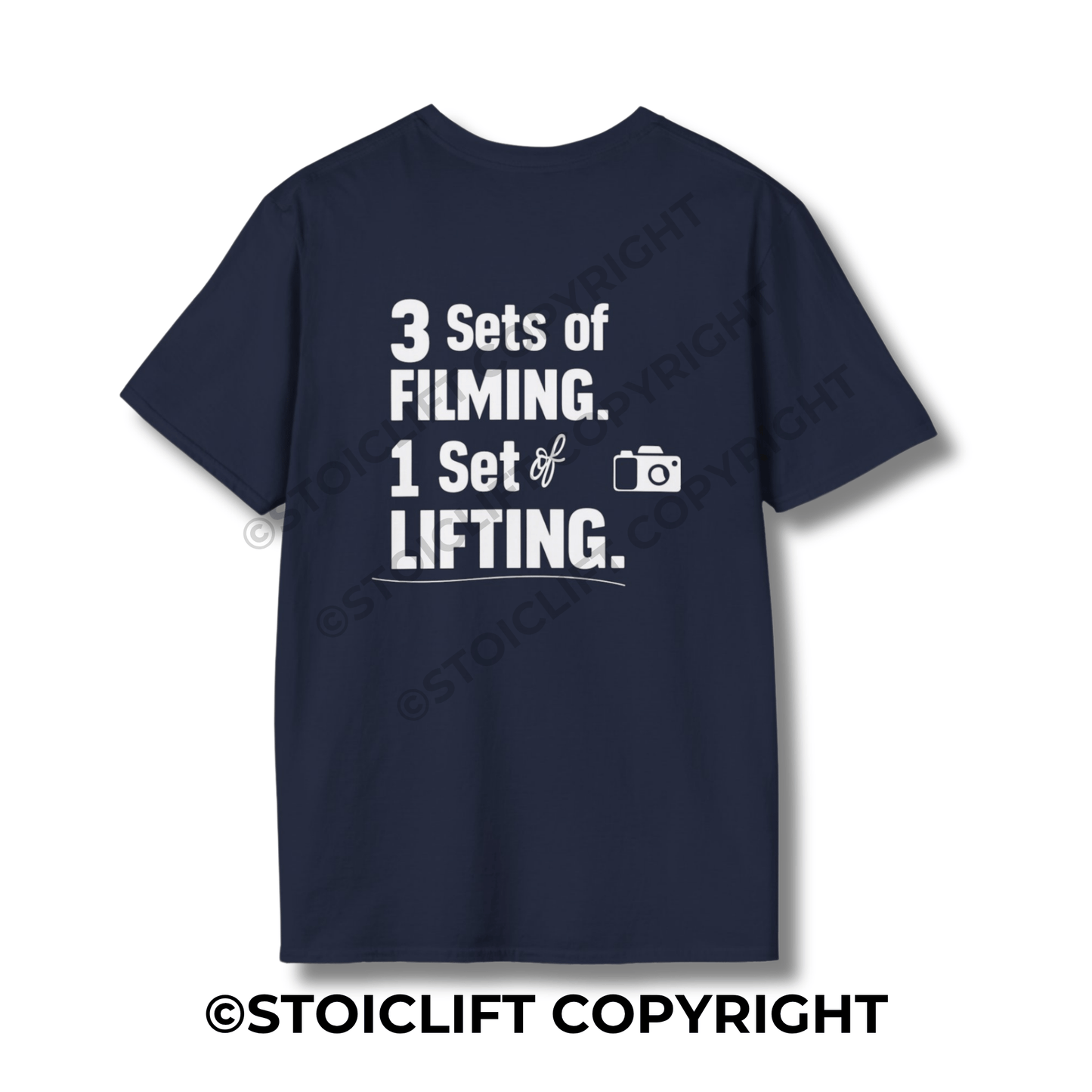 StoicLift Unisex Softstyle T-Shirt – "3 sets of filming. 1 set of lifting."