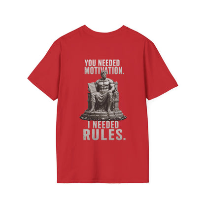 "Rules Over Motivation" – Regular Fit Tee