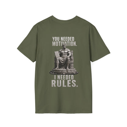 "Rules Over Motivation" – Regular Fit Tee