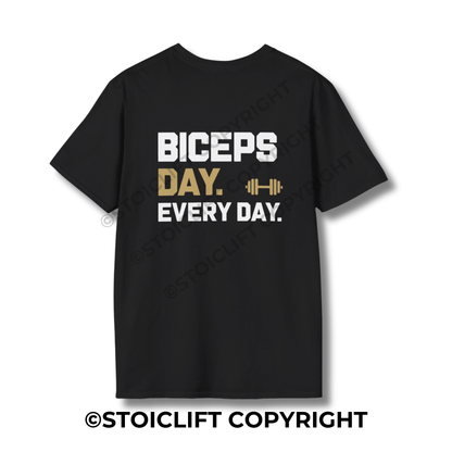 StoicLift Unisex Softstyle T-Shirt – "Biceps day. Every day."