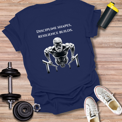 StoicLift Unisex Softstyle T-Shirt – "Discipline shapes, resilience builds."