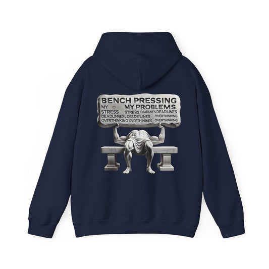 StoicLift Heavy Blend Hoodie - "Bench pressing my problems."