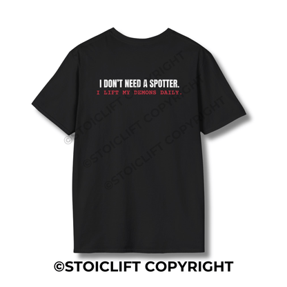 StoicLift Unisex Softstyle T-Shirt – "I DON’T NEED A SPOTTER."