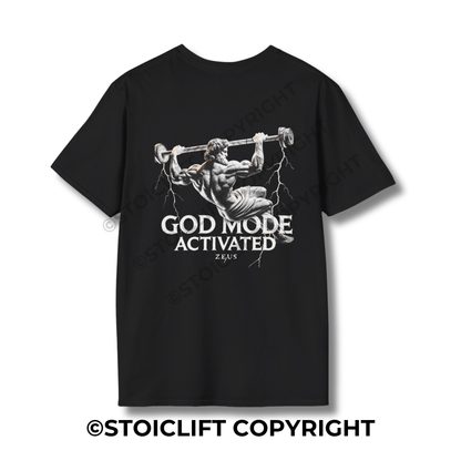 StoicLift Unisex Softstyle T-Shirt – "GOD mode activated."