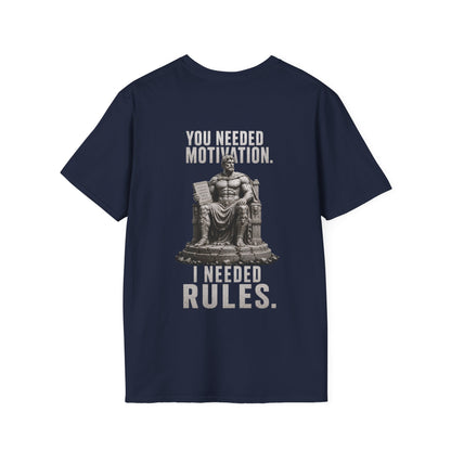 "Rules Over Motivation" – Regular Fit Tee