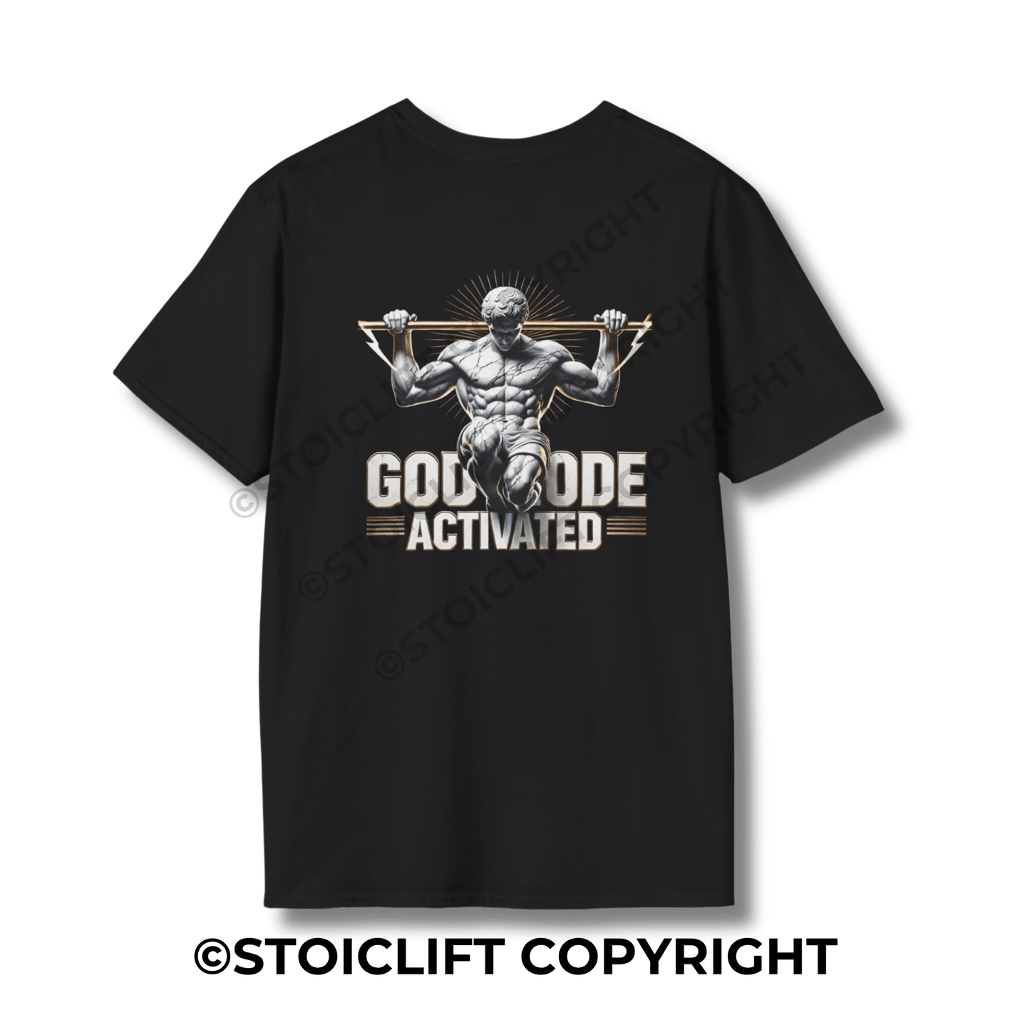 StoicLift Unisex Softstyle T-Shirt – "GOD Mode Activated."