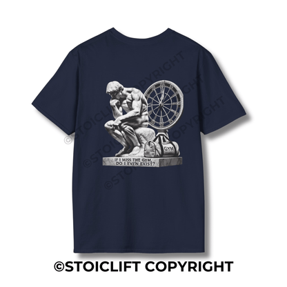 StoicLift Unisex Softstyle T-Shirt – "If I miss the gym, do I even exist?"