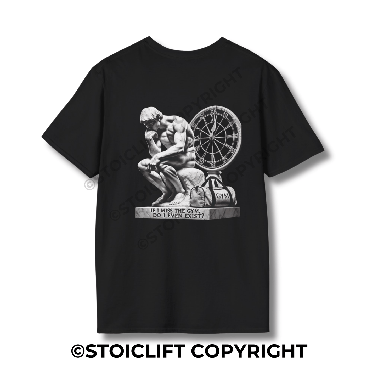StoicLift Unisex Softstyle T-Shirt – "If I miss the gym, do I even exist?"