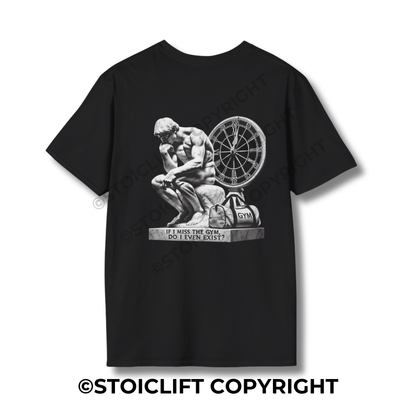 StoicLift Unisex Softstyle T-Shirt – "If I miss the gym, do I even exist?"